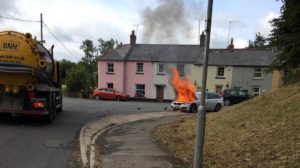 BMW 3 series fire in Maiden Newton